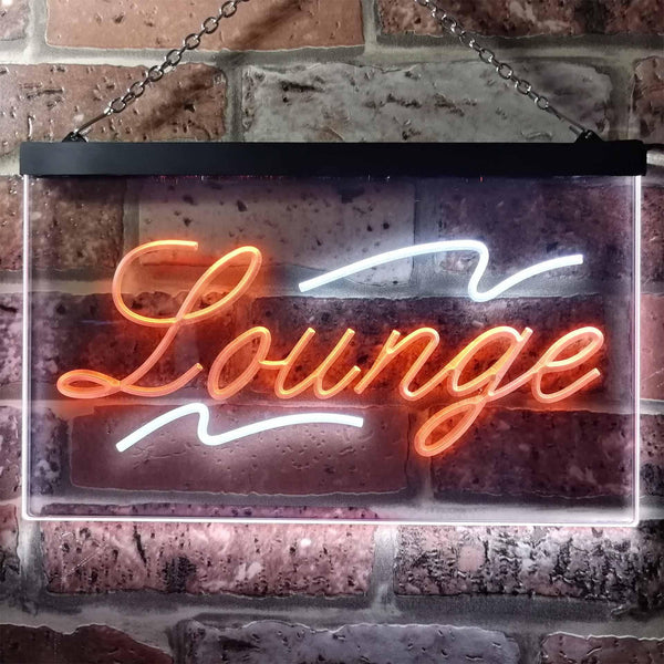 ADVPRO Lounge Bar Club Illuminated Dual Color LED Neon Sign st6-i0445 - White & Orange