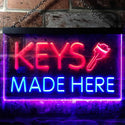 ADVPRO Key Made Here Shop Display Dual Color LED Neon Sign st6-i0520 - Blue & Red