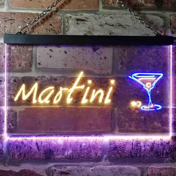 ADVPRO Martini Club Wine Bar Illuminated Dual Color LED Neon Sign st6-i0551 - Blue & Yellow