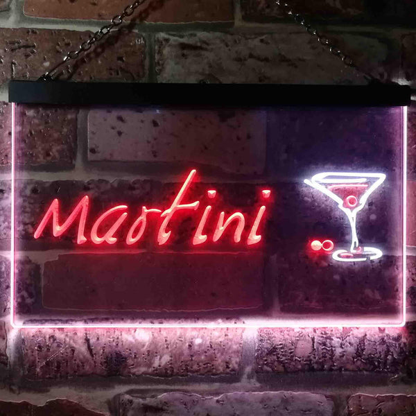 ADVPRO Martini Club Wine Bar Illuminated Dual Color LED Neon Sign st6-i0551 - White & Red