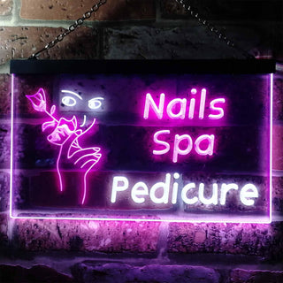 ADVPRO Nail Spa Pedicure Illuminated Dual Color LED Neon Sign st6-i0554 - White & Purple