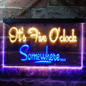 ADVPRO It's Five O'clock Somewhere Bar Illuminated Dual Color LED Neon Sign st6-i0574 - Blue & Yellow