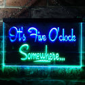 ADVPRO It's Five O'clock Somewhere Bar Illuminated Dual Color LED Neon Sign st6-i0574 - Green & Blue