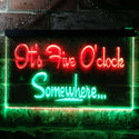 ADVPRO It's Five O'clock Somewhere Bar Illuminated Dual Color LED Neon Sign st6-i0574 - Green & Red