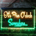 ADVPRO It's Five O'clock Somewhere Bar Illuminated Dual Color LED Neon Sign st6-i0574 - Green & Yellow