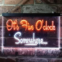 ADVPRO It's Five O'clock Somewhere Bar Illuminated Dual Color LED Neon Sign st6-i0574 - White & Orange