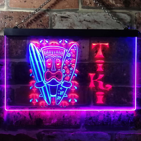 ADVPRO Tiki Bar Surf Illuminated Dual Color LED Neon Sign st6-i0584 - Blue & Red