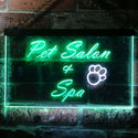 ADVPRO Pet Salon and Spa Illuminated Dual Color LED Neon Sign st6-i0593 - White & Green