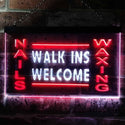 ADVPRO Nails Waxing Walk Ins Welcome Shop Illuminated Dual Color LED Neon Sign st6-i0632 - White & Red