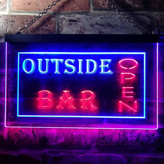 ADVPRO Outside Bar Open Illuminated Dual Color LED Neon Sign st6-i0647 - Blue & Red