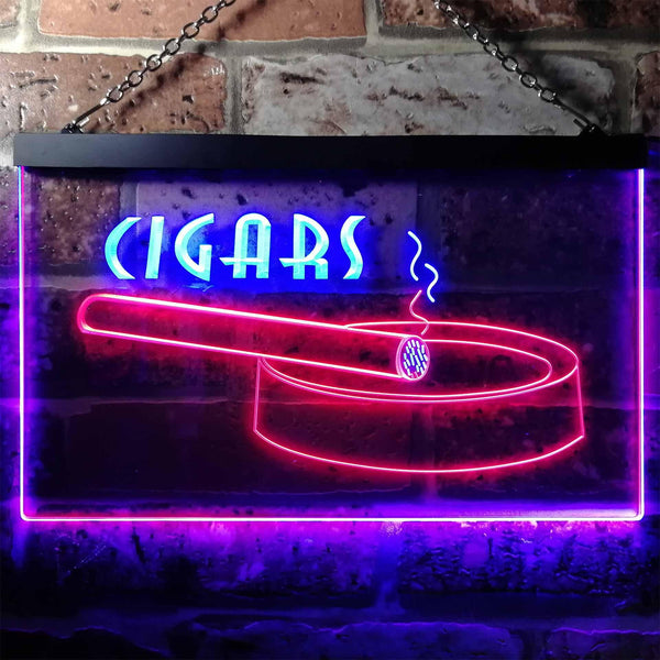 ADVPRO Cigars Holder VIP Room Lover Gifts Dual Color LED Neon Sign st6-i0715 - Blue & Red