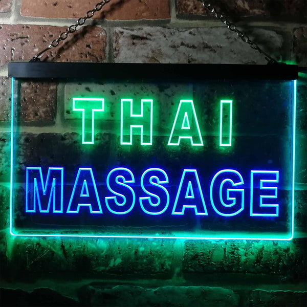 ADVPRO Thai Massage Illuminated Dual Color LED Neon Sign st6-i0731 - Green & Blue