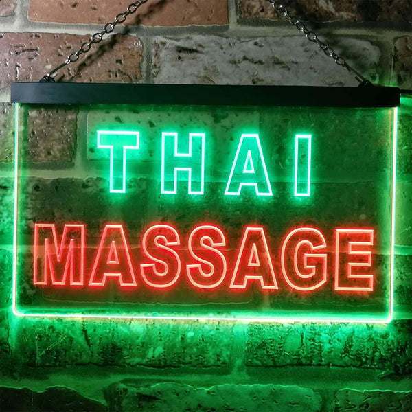 ADVPRO Thai Massage Illuminated Dual Color LED Neon Sign st6-i0731 - Green & Red