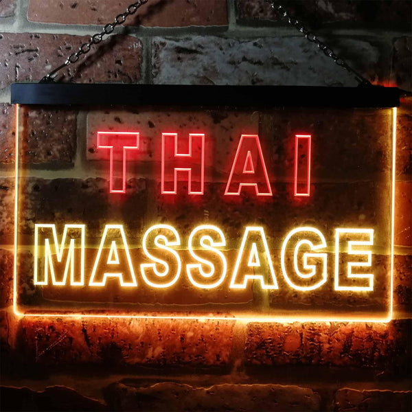 ADVPRO Thai Massage Illuminated Dual Color LED Neon Sign st6-i0731 - Red & Yellow