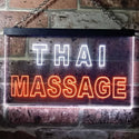 ADVPRO Thai Massage Illuminated Dual Color LED Neon Sign st6-i0731 - White & Orange