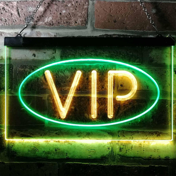 ADVPRO VIP Only Room Man Cave Bar Club Pub Dual Color LED Neon Sign st6-i0748 - Green & Yellow