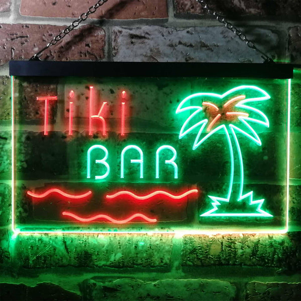 ADVPRO Tiki Bar Palm Tree Island Illuminated Dual Color LED Neon Sign st6-i0787 - Green & Red