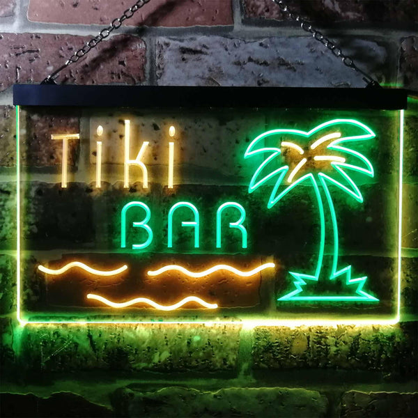 ADVPRO Tiki Bar Palm Tree Island Illuminated Dual Color LED Neon Sign st6-i0787 - Green & Yellow