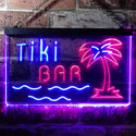 ADVPRO Tiki Bar Palm Tree Island Illuminated Dual Color LED Neon Sign st6-i0787 - Red & Blue