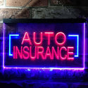 ADVPRO Auto Insurance Agency Illuminated Dual Color LED Neon Sign st6-i0793 - Blue & Red
