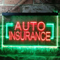 ADVPRO Auto Insurance Agency Illuminated Dual Color LED Neon Sign st6-i0793 - Green & Red