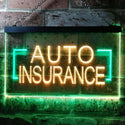 ADVPRO Auto Insurance Agency Illuminated Dual Color LED Neon Sign st6-i0793 - Green & Yellow
