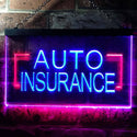 ADVPRO Auto Insurance Agency Illuminated Dual Color LED Neon Sign st6-i0793 - Red & Blue