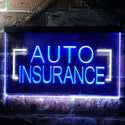 ADVPRO Auto Insurance Agency Illuminated Dual Color LED Neon Sign st6-i0793 - White & Blue