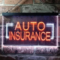 ADVPRO Auto Insurance Agency Illuminated Dual Color LED Neon Sign st6-i0793 - White & Orange