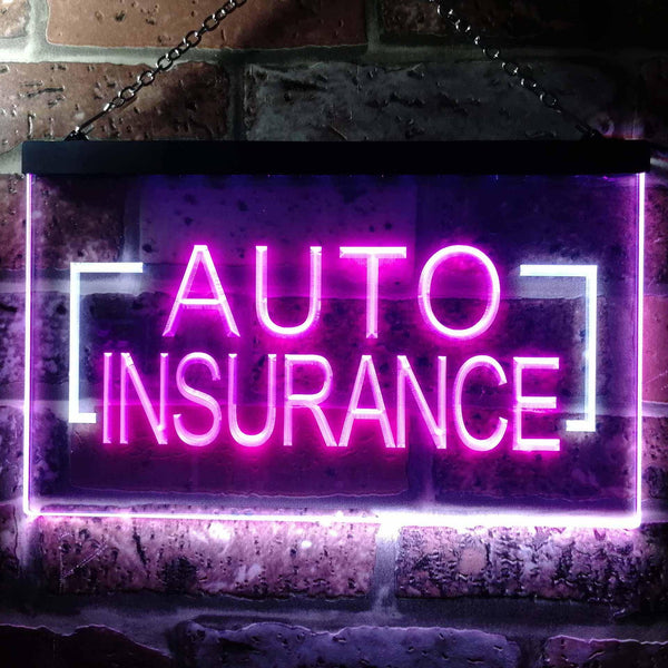 ADVPRO Auto Insurance Agency Illuminated Dual Color LED Neon Sign st6-i0793 - White & Purple