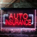 ADVPRO Auto Insurance Agency Illuminated Dual Color LED Neon Sign st6-i0793 - White & Red