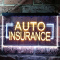 ADVPRO Auto Insurance Agency Illuminated Dual Color LED Neon Sign st6-i0793 - White & Yellow