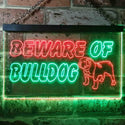ADVPRO Beware of Bulldog Illuminated Dual Color LED Neon Sign st6-i0837 - Green & Red