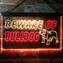ADVPRO Beware of Bulldog Illuminated Dual Color LED Neon Sign st6-i0837 - Red & Yellow
