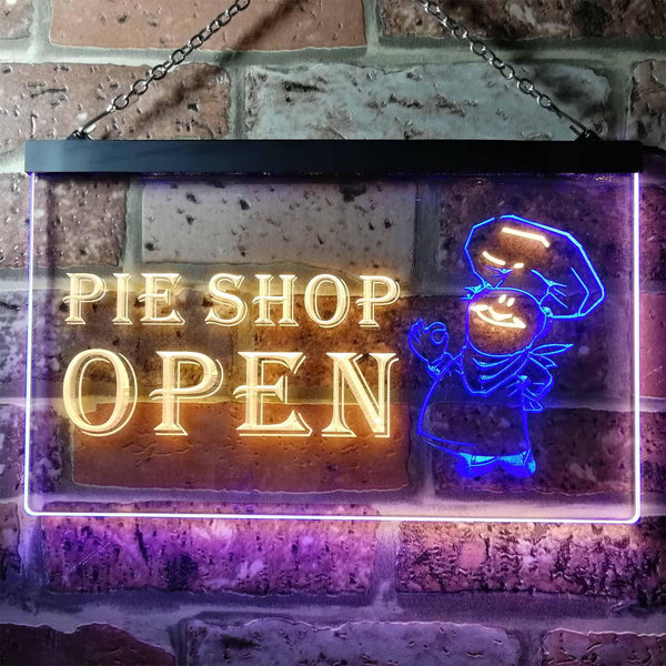 ADVPRO Pie Shop Open Illuminated Dual Color LED Neon Sign st6-i0880 - Blue & Yellow