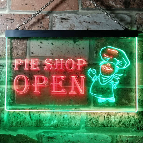 ADVPRO Pie Shop Open Illuminated Dual Color LED Neon Sign st6-i0880 - Green & Red