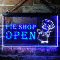 ADVPRO Pie Shop Open Illuminated Dual Color LED Neon Sign st6-i0880 - White & Blue