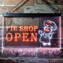 ADVPRO Pie Shop Open Illuminated Dual Color LED Neon Sign st6-i0880 - White & Orange