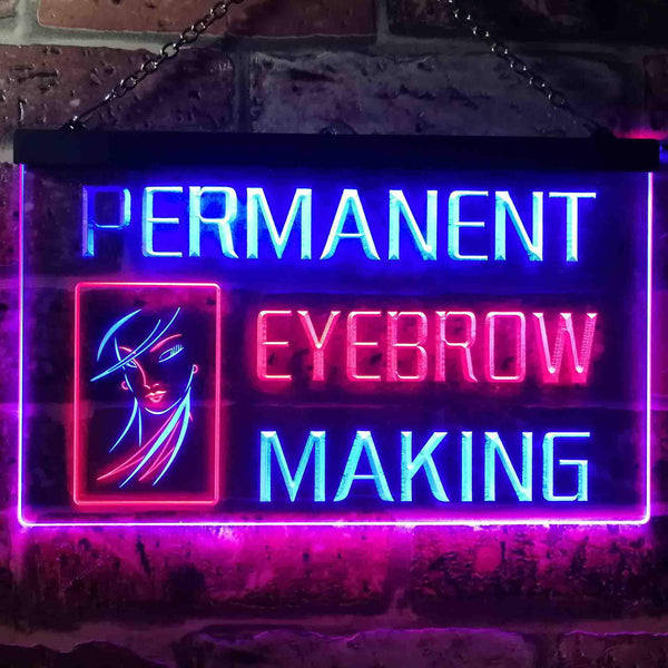 ADVPRO Permanent Eyebrow Making Beauty Salon Dual Color LED Neon Sign st6-i0964 - Red & Blue