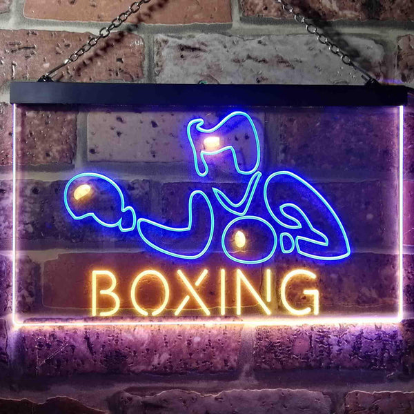 ADVPRO Boxing Fitness Club Display Dual Color LED Neon Sign st6-i1006 - Blue & Yellow