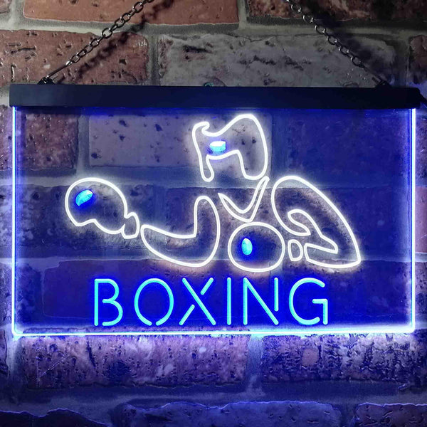 ADVPRO Boxing Fitness Club Display Dual Color LED Neon Sign st6-i1006 - White & Blue