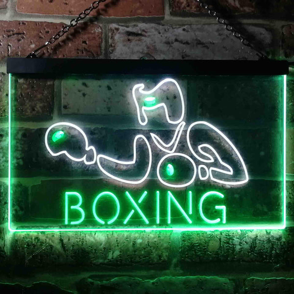 ADVPRO Boxing Fitness Club Display Dual Color LED Neon Sign st6-i1006 - White & Green