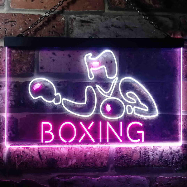 ADVPRO Boxing Fitness Club Display Dual Color LED Neon Sign st6-i1006 - White & Purple