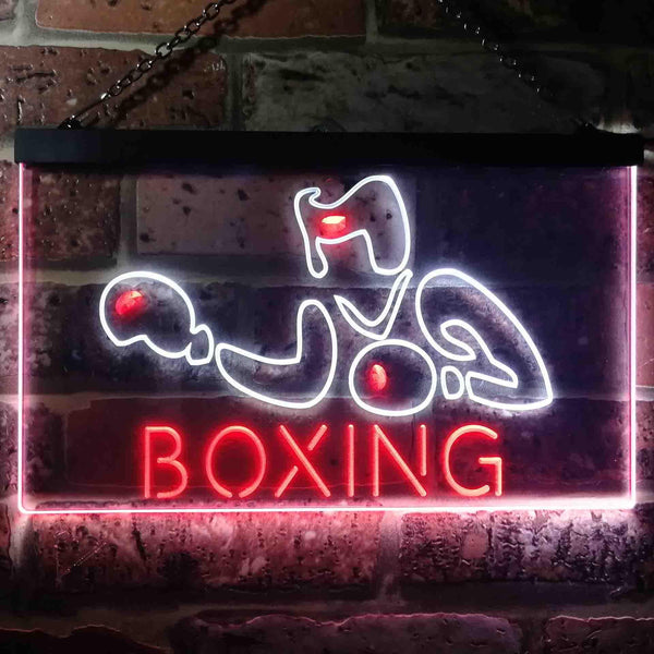 ADVPRO Boxing Fitness Club Display Dual Color LED Neon Sign st6-i1006 - White & Red