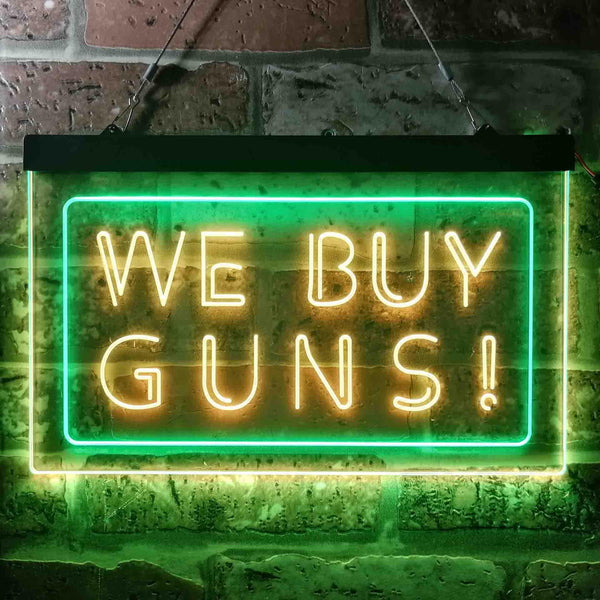 ADVPRO We Buy Gun Shop Display Dual Color LED Neon Sign st6-i1009 - Green & Yellow