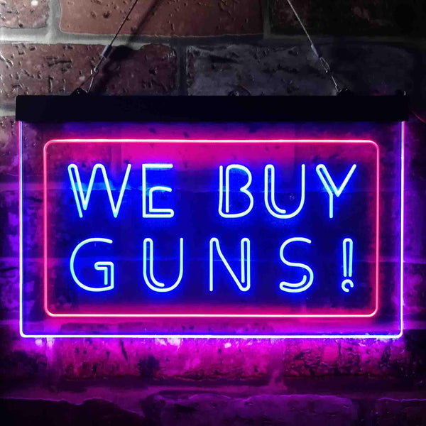 ADVPRO We Buy Gun Shop Display Dual Color LED Neon Sign st6-i1009 - Red & Blue
