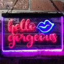 ADVPRO Hello Gorgeous Support Women Dual Color LED Neon Sign st6-i1178 - Red & Blue