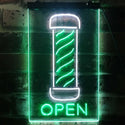 ADVPRO Barber Pole Hair Cut Salon Open Display  Dual Color LED Neon Sign st6-i2006 - White & Green