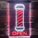 ADVPRO Barber Pole Hair Cut Salon Open Display  Dual Color LED Neon Sign st6-i2006 - White & Red