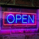ADVPRO Open Shop Display Rectangle Dual Color LED Neon Sign st6-i2019 - Red & Blue